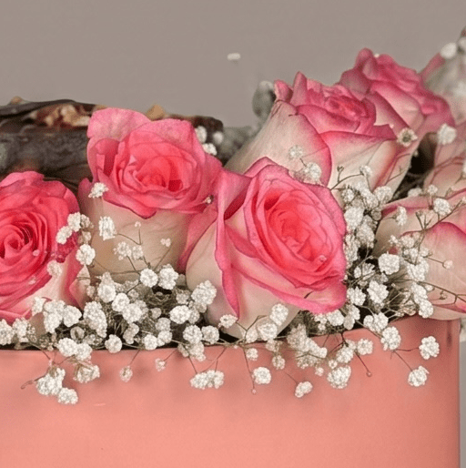 10 roses & small cake bundle - Tagerelsa3ada