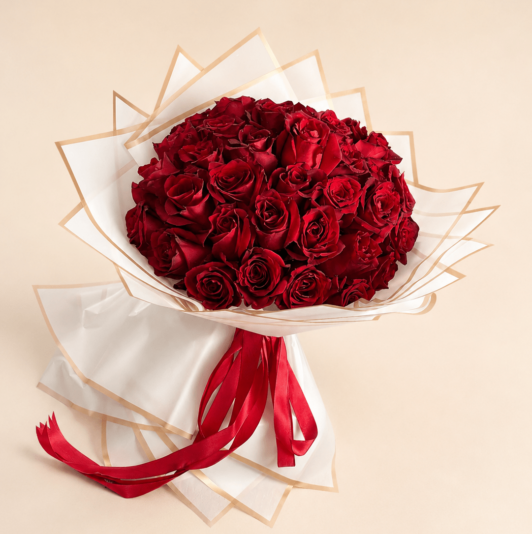 50 red roses - Tagerelsa3ada