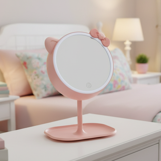 Kitty mirror with led light