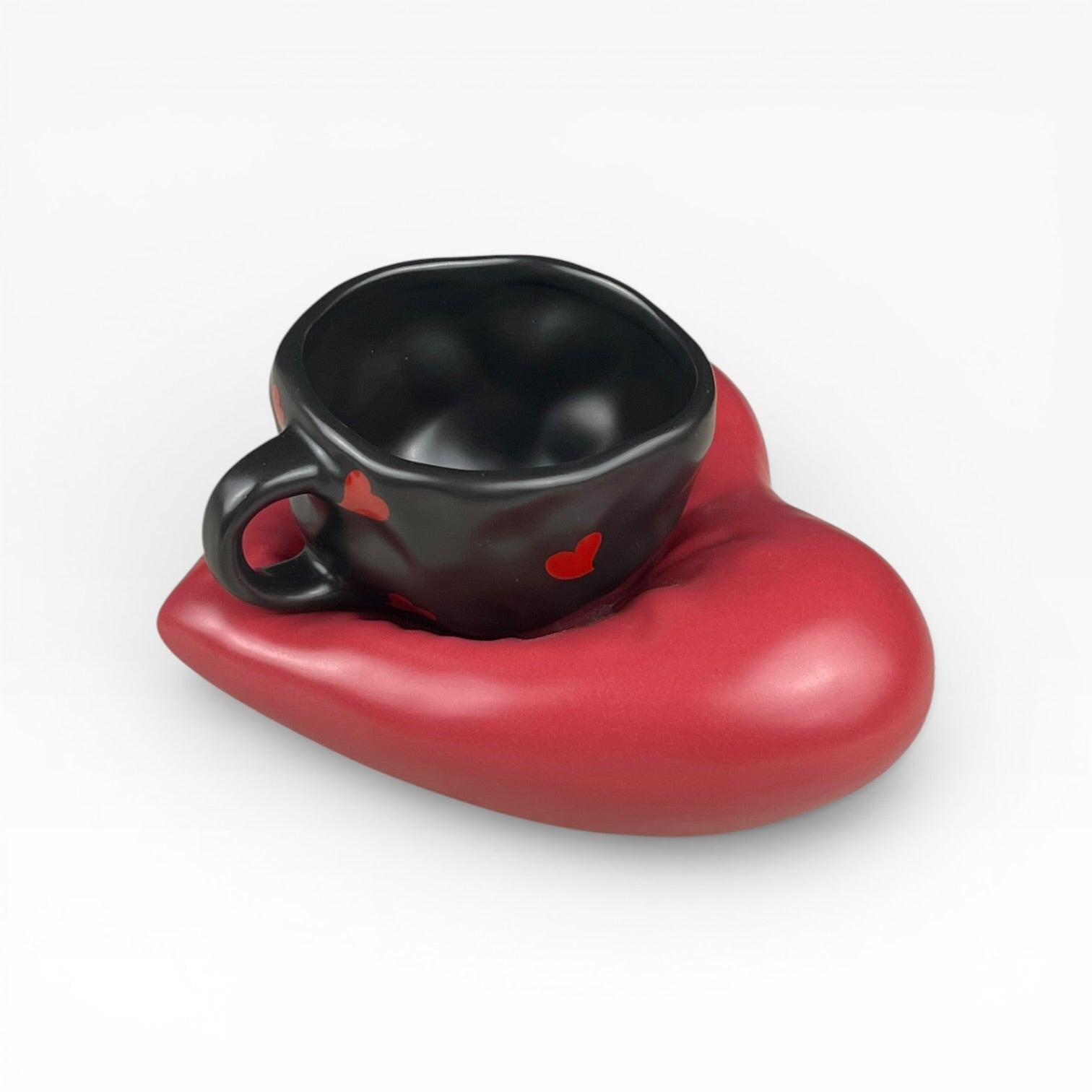 Heart shaped mug with coaster