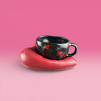 Heart shaped mug with coaster