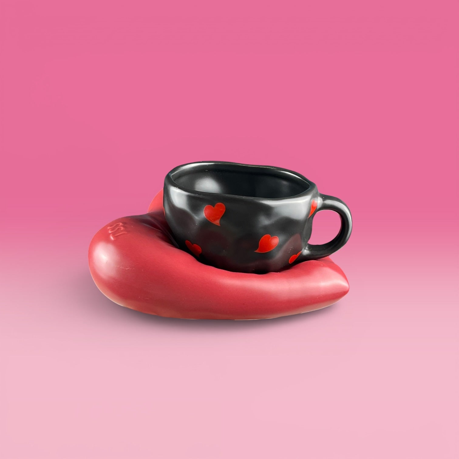 Heart shaped mug with coaster