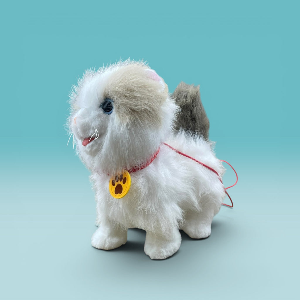 Interactive plush puppy and cat