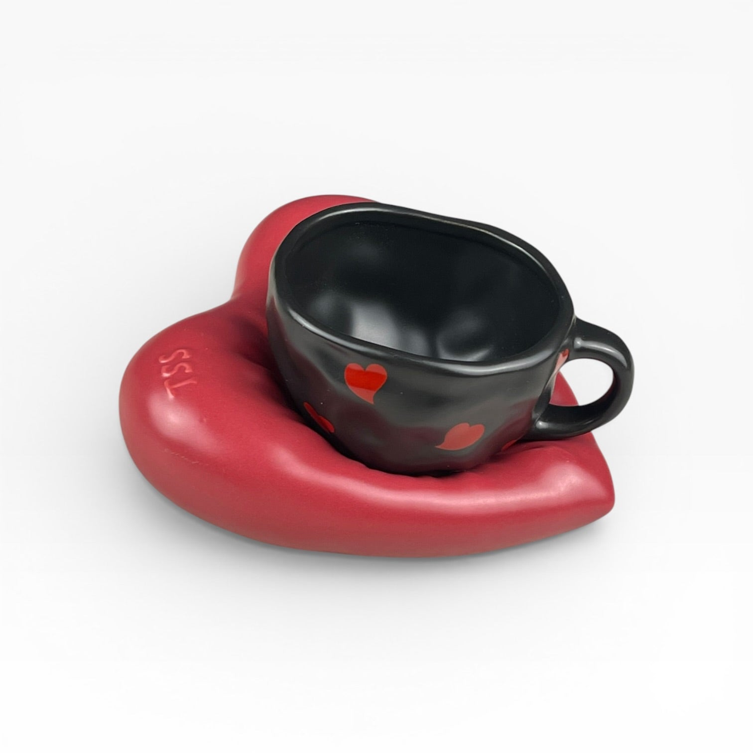 Heart shaped mug with coaster