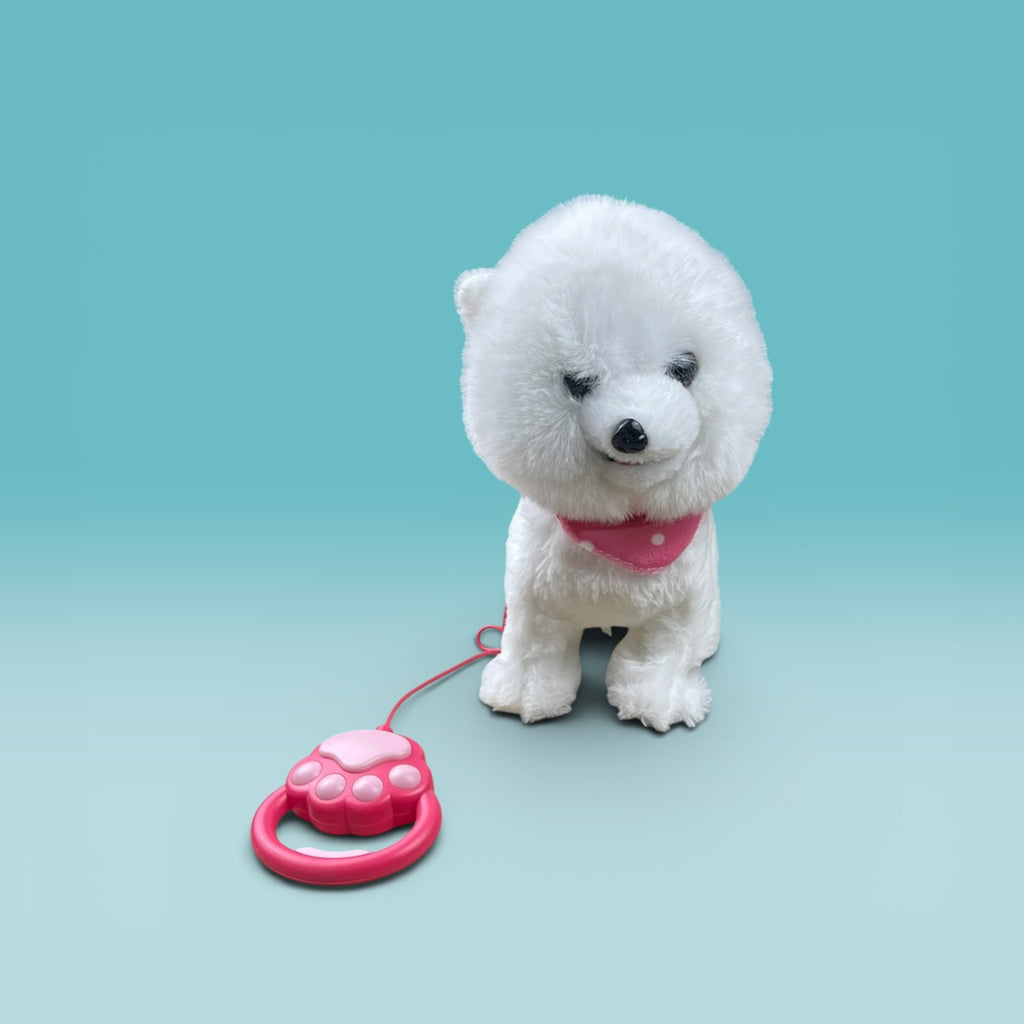 Interactive plush puppy and cat