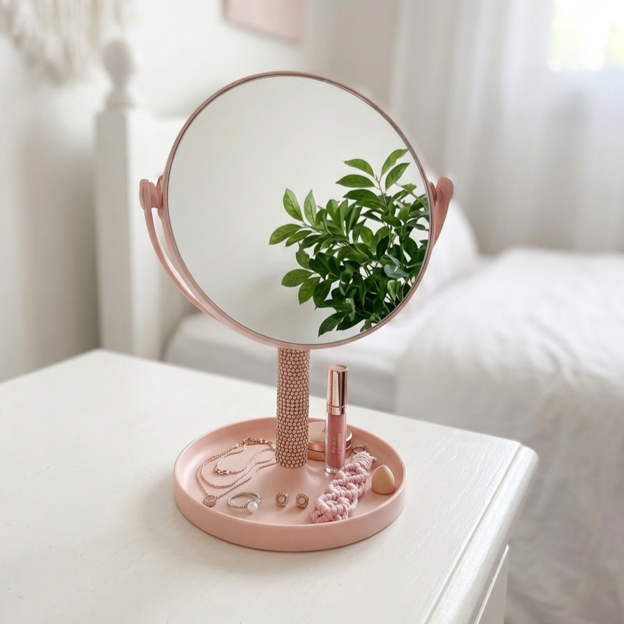 freestanding table makeup mirror