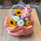 Sunshine bear flower basket