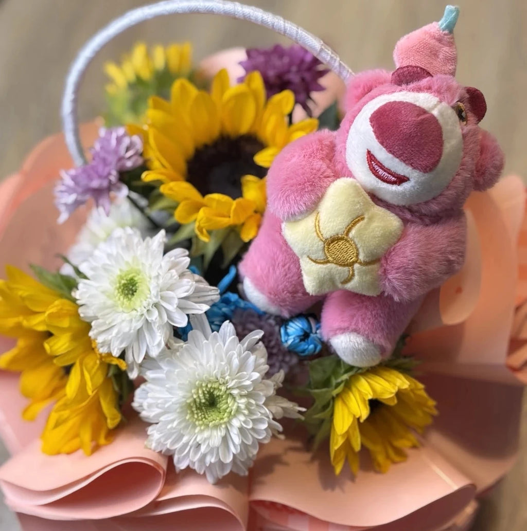 Sunshine bear flower basket