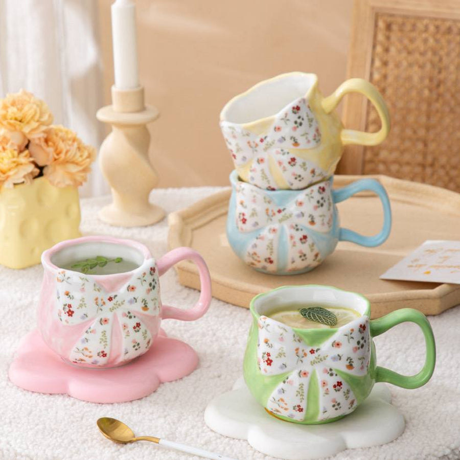 floral ribbon mug