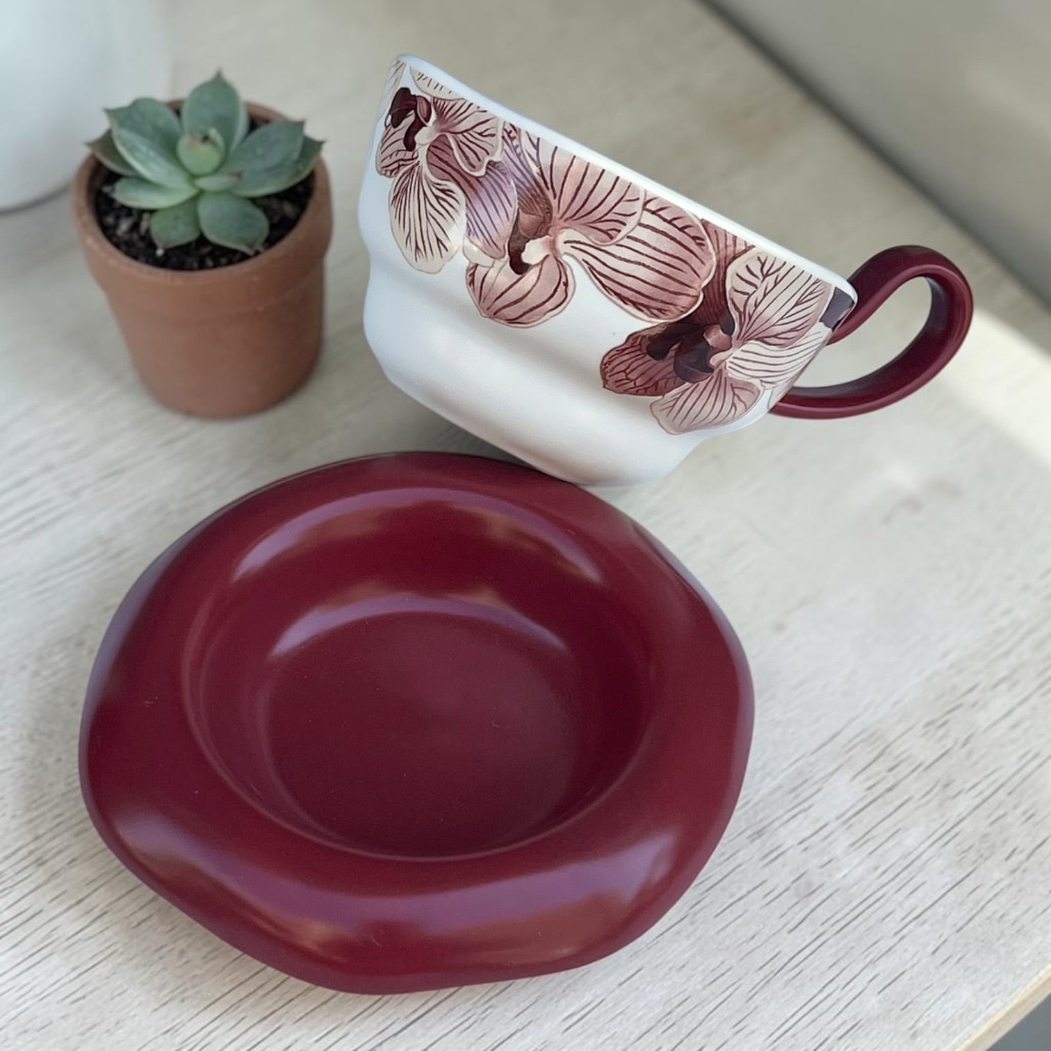 Japanese floral mug