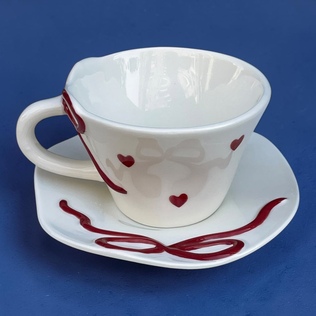 Ribbon mug with plate