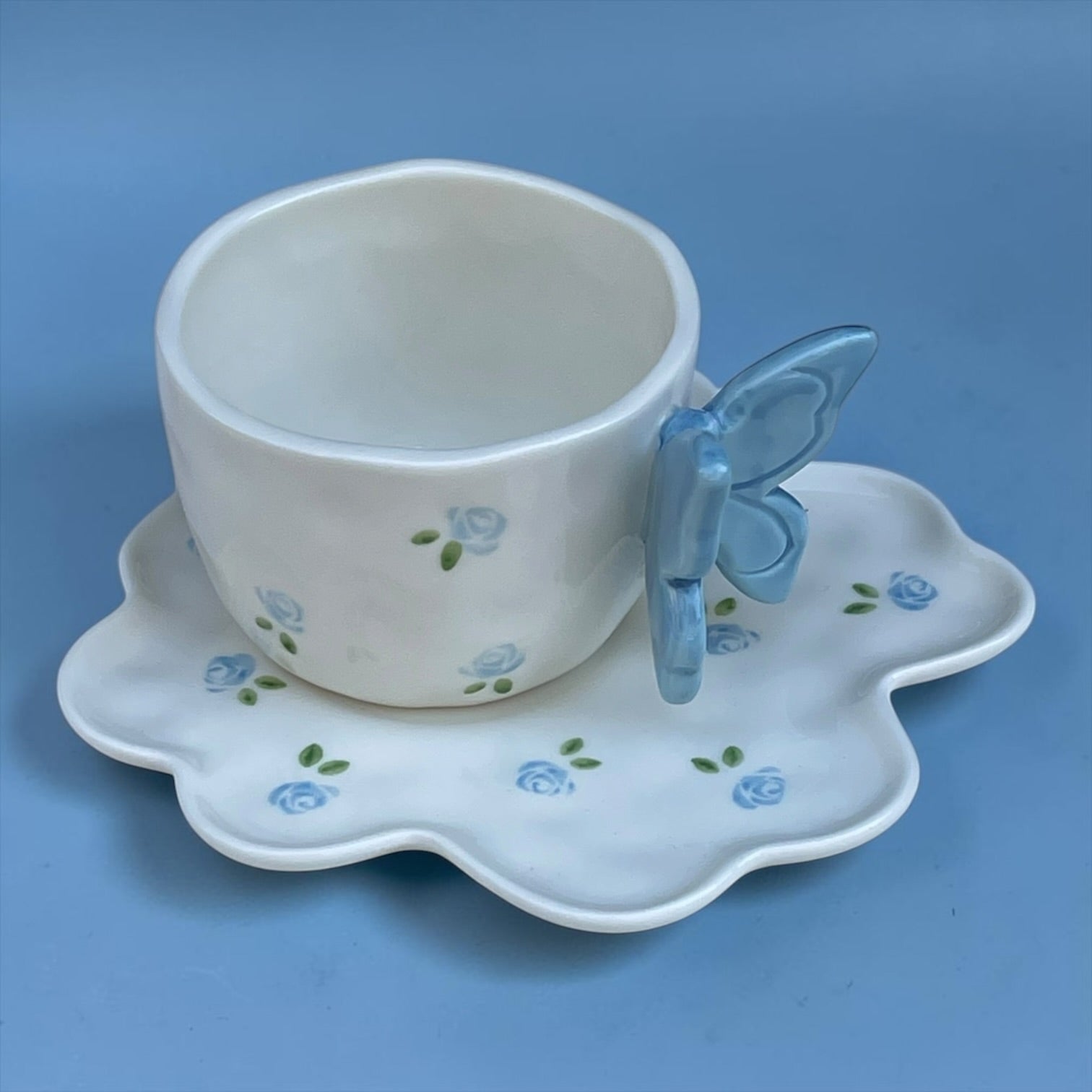 butterfly mug with plate