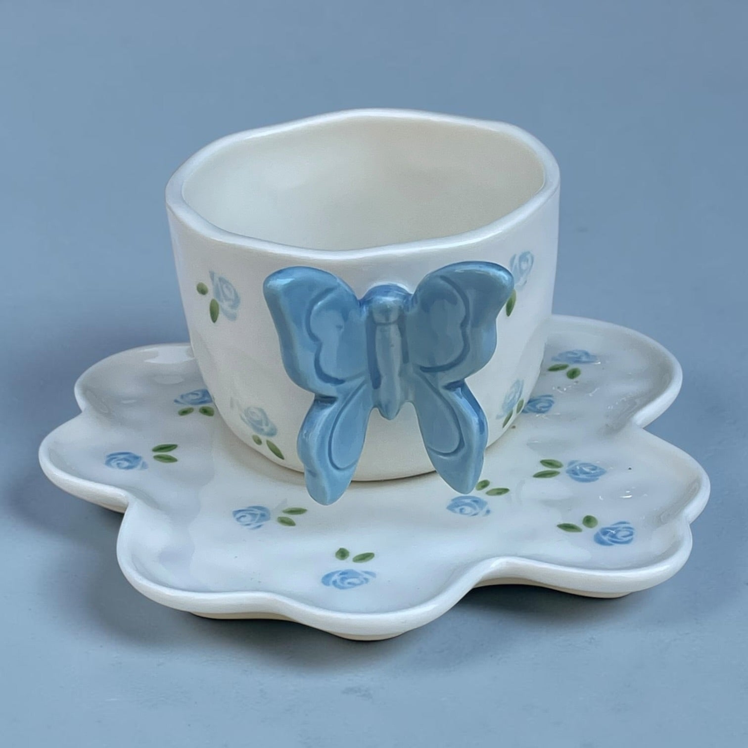 butterfly mug with plate