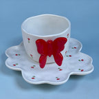 butterfly mug with plate