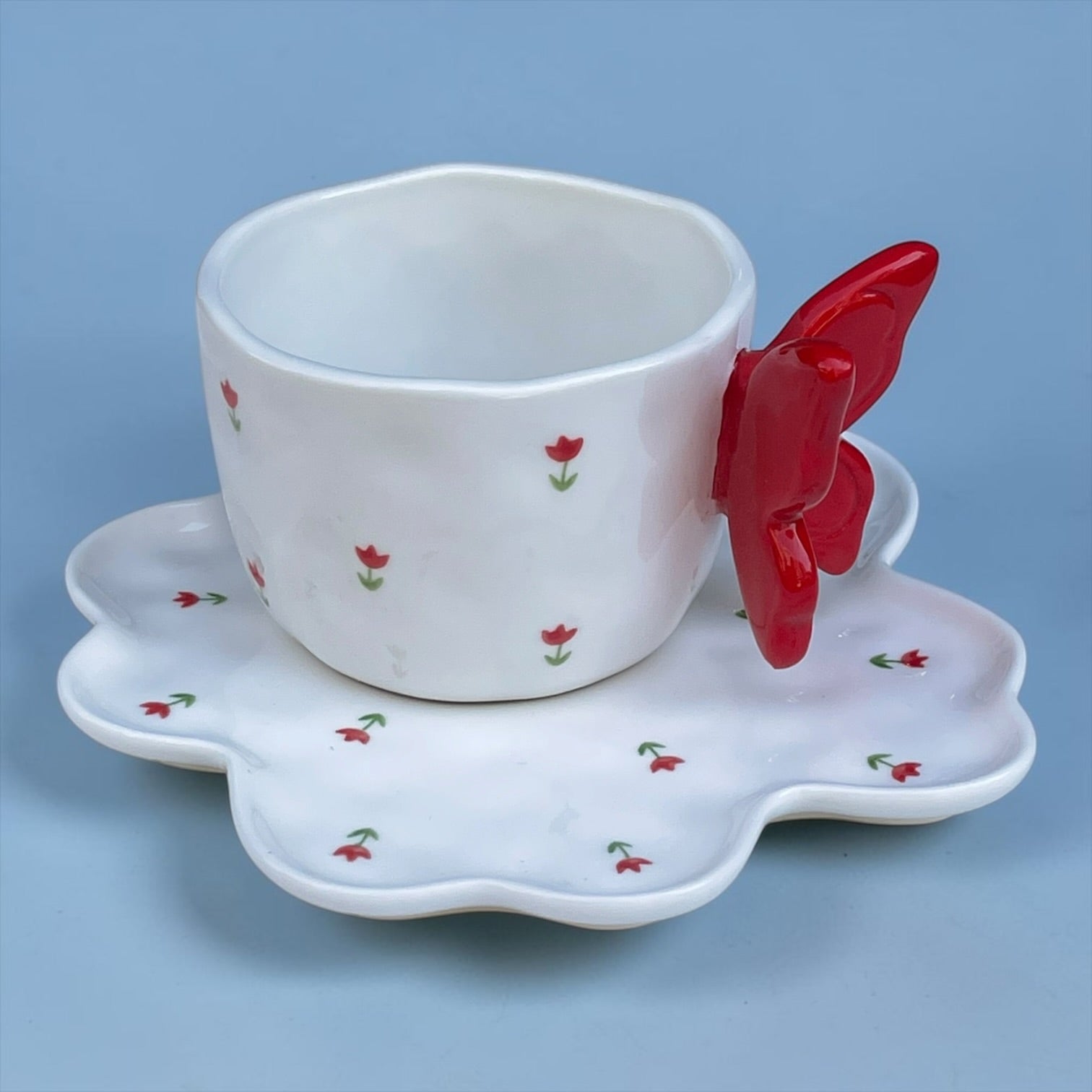 butterfly mug with plate