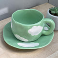 Cloudy mug with plate