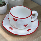 Hearts mug with plate