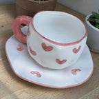 Hearts mug with plate