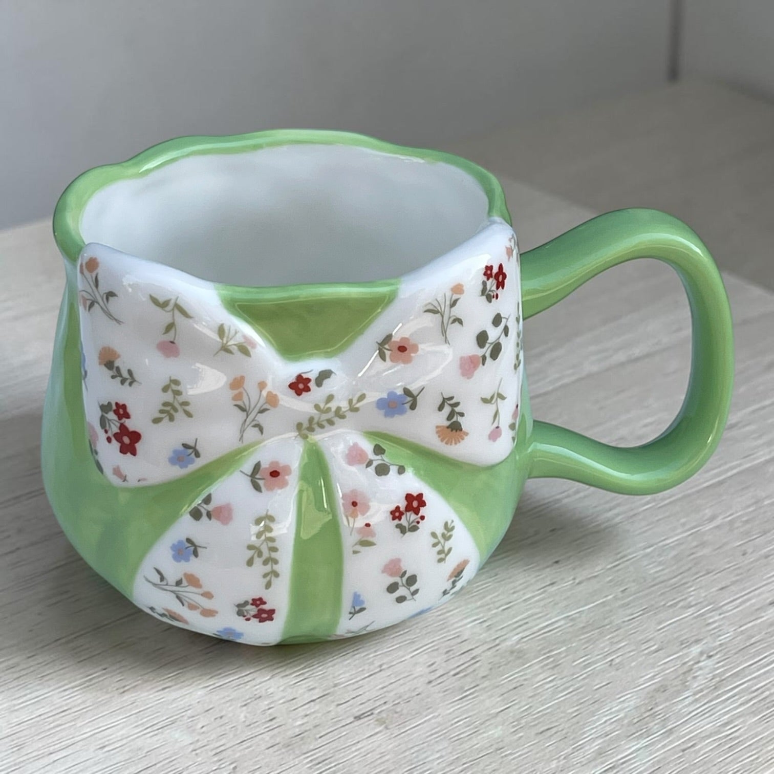 floral ribbon mug