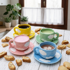 Cloudy mug with plate