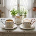 Mug with floral plate