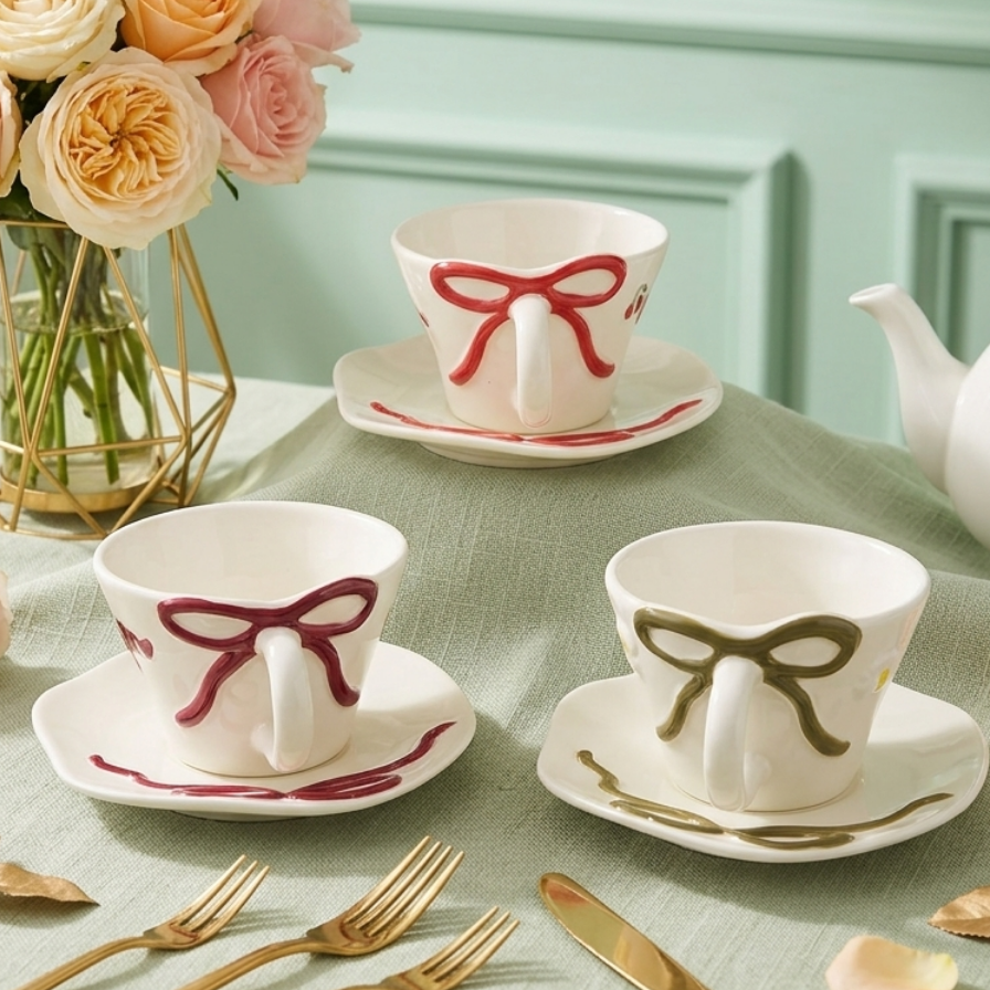 Ribbon mug with plate