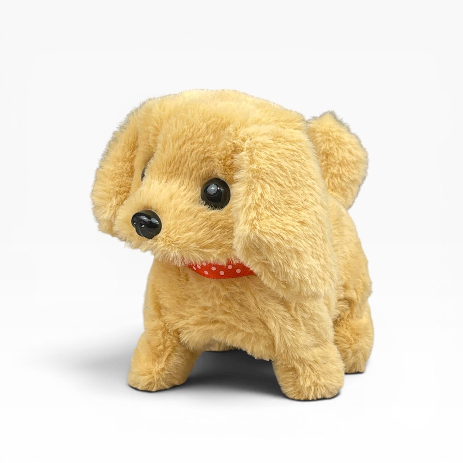 Interactive plush dog toy
