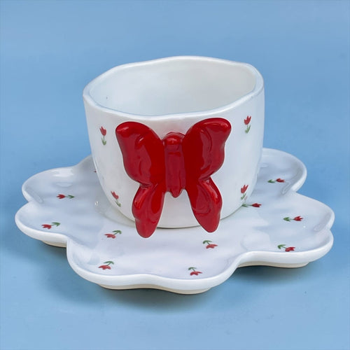 butterfly mug with plate
