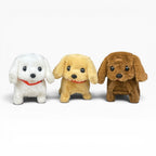 Interactive plush dog toy