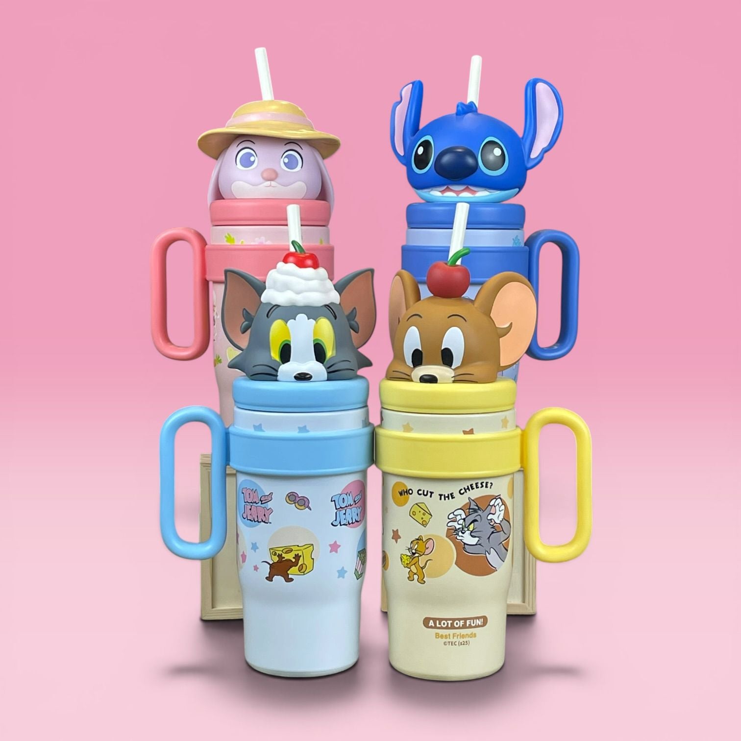 Cartoon Character Tumbler With Straw
