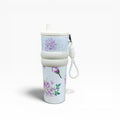 Floral Patterned Tumbler With Straw