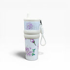 Floral Patterned Tumbler With Straw