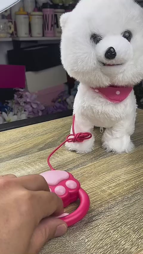Interactive plush puppy and cat
