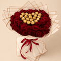 Royal red roses & Ferrero bouquet - Tagerelsa3ada