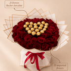 Royal red roses & Ferrero bouquet - Tagerelsa3ada