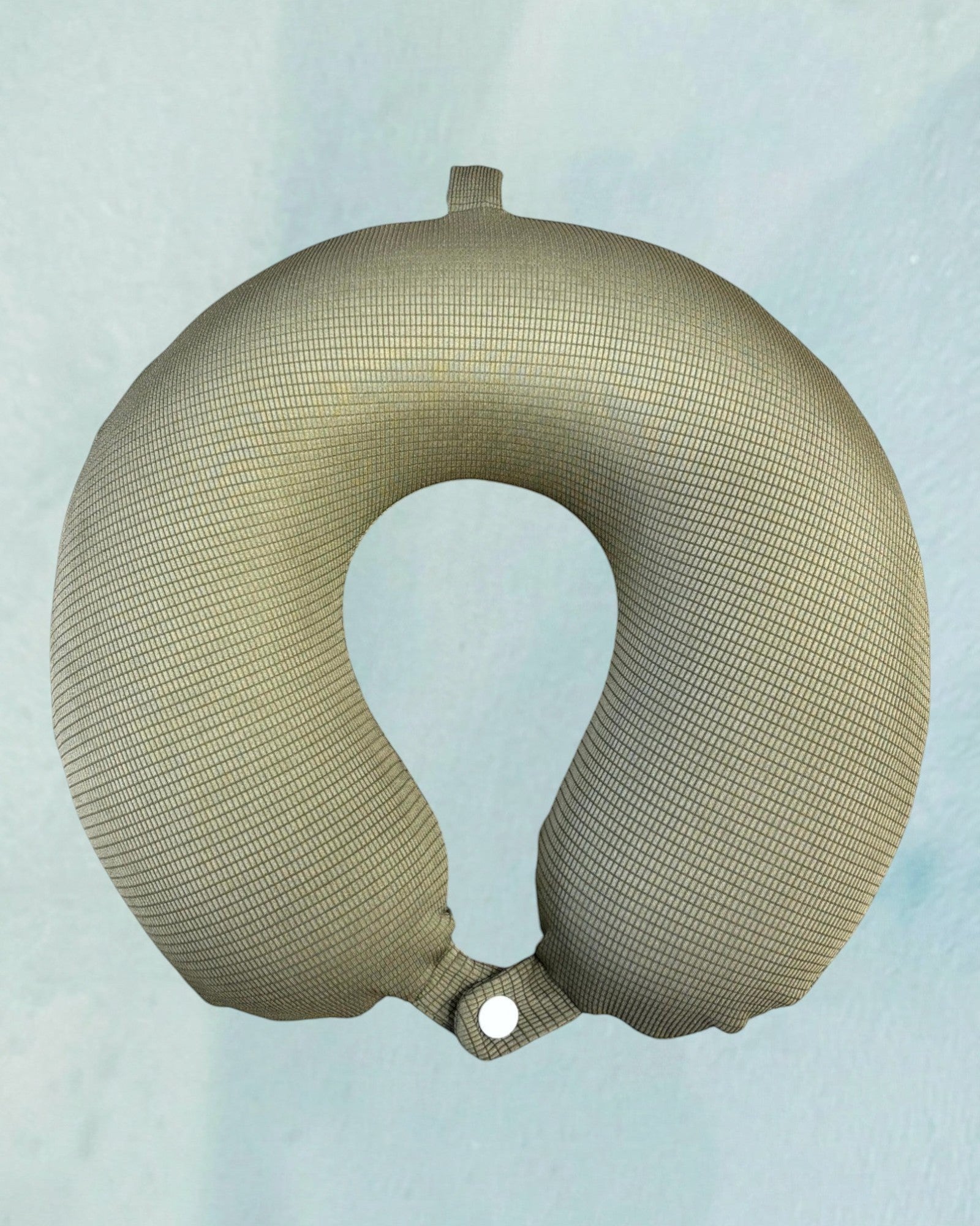 Tagerelsa3ada beige mesh neck pillow with snap closure for travel comfort