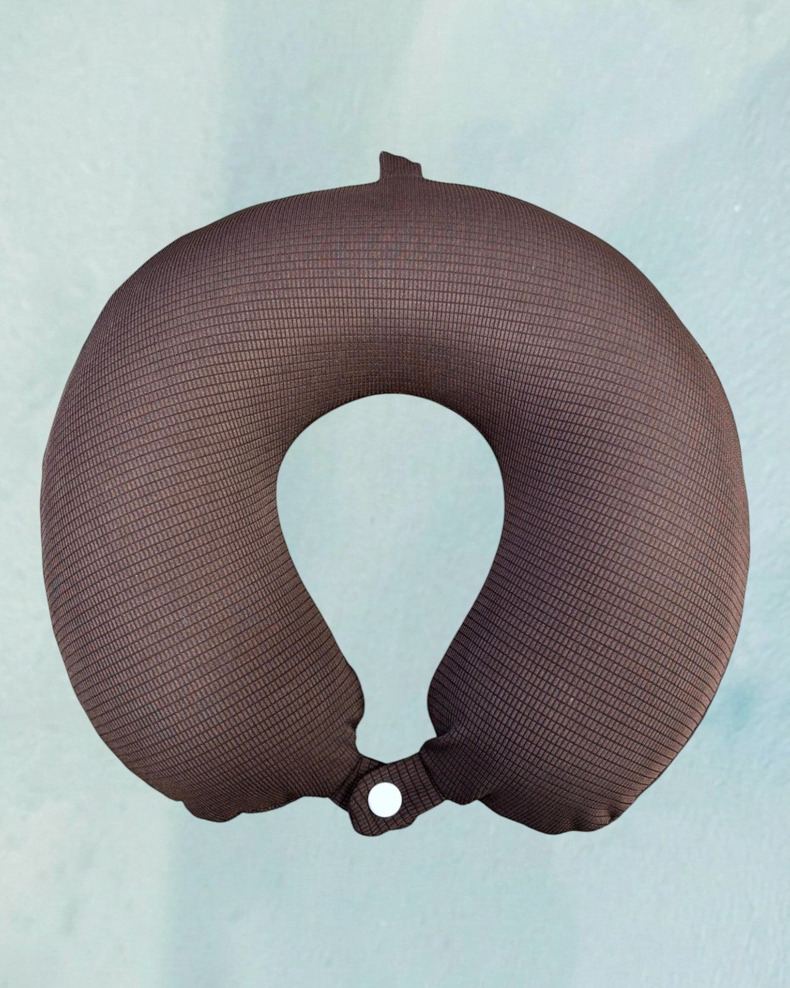 Tagerelsa3ada brown mesh neck pillow with snap closure for travel comfort