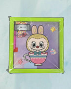 Tagerelsa3ada diamond painting kit with frame featuring a cartoon bunny in a teacup on a purple background with stars and books.